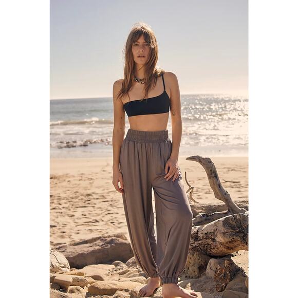Free People Pants - Free People Beach Ali Pant Jogger Cloud Gray Pull On Stretchy Harem Medium Boho